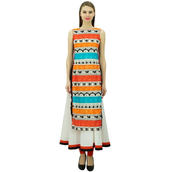 Phagun Women Chic Style Cotton Kurta Kurti Solid Top Tunic