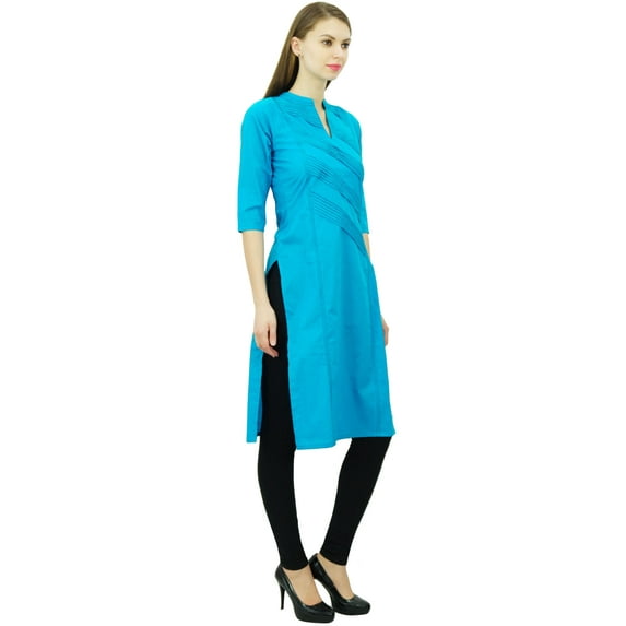Phagun Women Cotton Straight Pintex Kurti Casual Summer Indian Ethnic Tunic Top