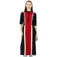 thumbnail image 1 of Phagun Women Cotton Tunic Top Straight Kurta Casual Summer Blouse With Chinese Collar, 1 of 3