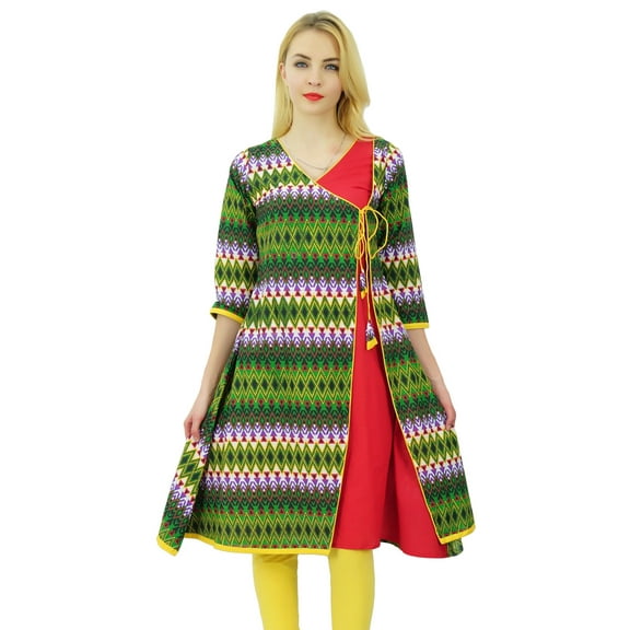 Phagun Women Ethnic Top Cotton Abstract Pattern Kurti Tunic Dress Designer