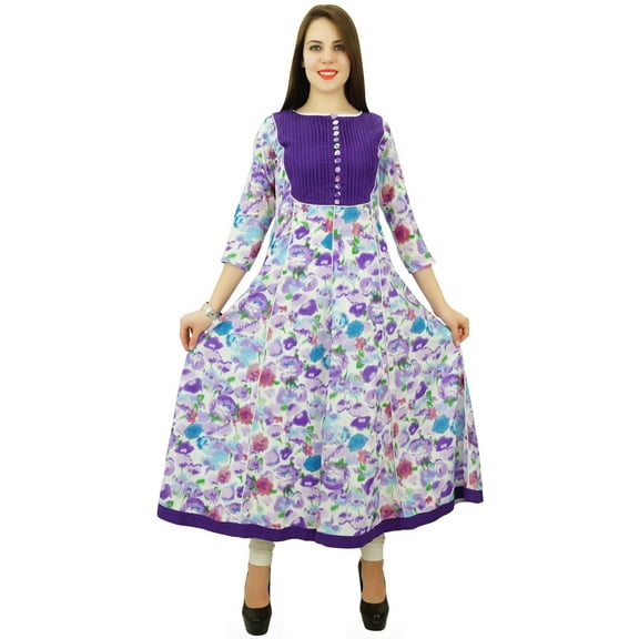 Phagun Women Ethnic Top Cotton Floral Anarkali Kurti Tunic Dress Designer Kurta
