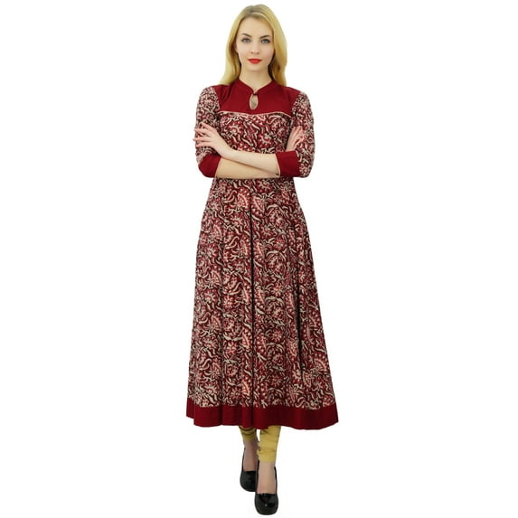 Phagun Women Ethnic Top Dress Designer Kurta Cotton Floral Anarkali Kurti Tunic