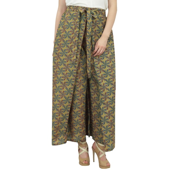Phagun Women Gypsy Pajama Green Trousers Elastic Waist Thai Fisherman Pant-XL