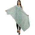 thumbnail image 1 of Phagun Women Neck Wrap Cotton Voile Scarf Sarong Feather Print Dupatta Stole-Dusty Blue, 1 of 1