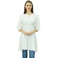 thumbnail image 1 of Phagun Women Tunic Top Short Kurti Elastic Waist Indian Ethnic Blouse, 1 of 3