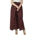 thumbnail image 1 of Phagun Women's Black Tie Knot Waist Floral Printed Fisherman Harem Pants-S, 1 of 6