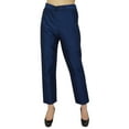 thumbnail image 1 of Phagun Women's Blue Dupion Pants High Waist Narrow Bottom Trousers-XXX-Large, 1 of 8