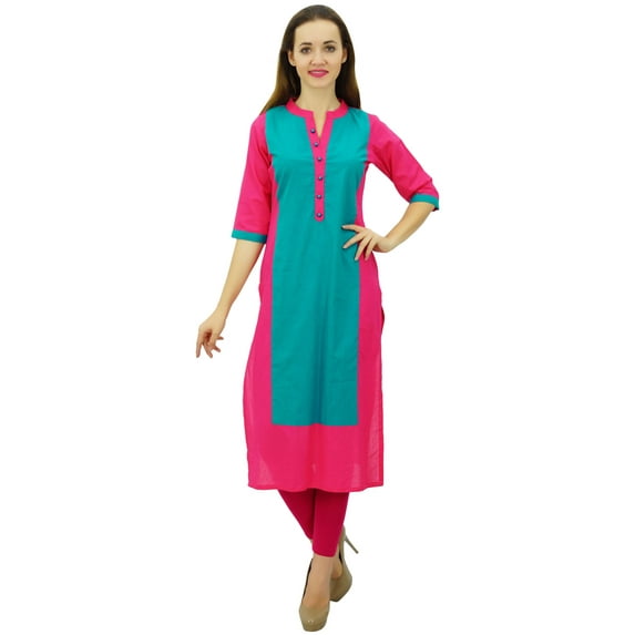 Phagun Women's Cotton Indian Kurti Tunic Ethnic Casual Straight Pannel Kurta-24