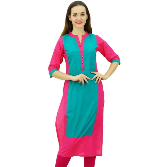 Phagun Women's Cotton Indian Kurti Tunic Ethnic Casual Straight Pannel Kurta-26