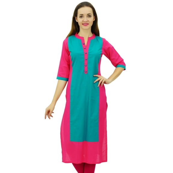 Phagun Women's Cotton Indian Kurti Tunic Ethnic Casual Straight Pannel Kurta-8