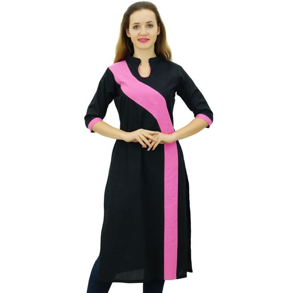 Phagun Women's Cotton Kurta Kurti 3/4 Sleeve Summer Tunic Indian Clothing-4