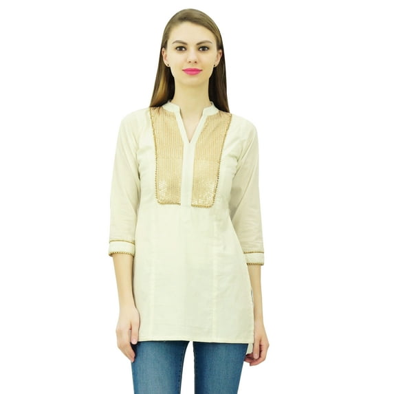 Phagun Women's Designer Short Tunic Angrakha Style Wrap Top Indian Ethinc Blouse