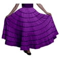 thumbnail image 1 of Phagun Women's Indian Clothing Dark Purple Long Casual Skirt Maxi&nbsp;Summer Wear-6, 1 of 6