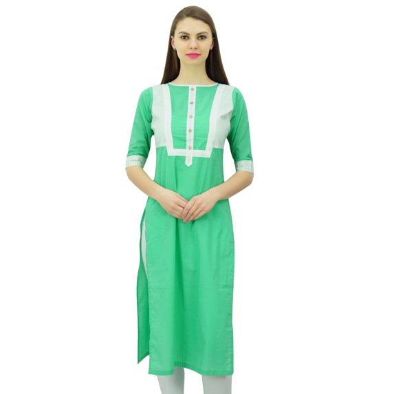 Phagun Women's Indian Ethnic Cotton Kurti Casual Wear Tunic Top Straight Kurta