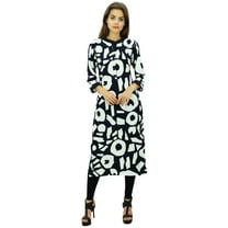 Phagun Women's Printed Polyester Tunic Mosaic Kurta Mandarin Collar Kurti-4