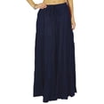 thumbnail image 1 of Phagun Women's Summer Cotton Blue Skirt Ethnic Design Drawstring Waist - 24, 1 of 1