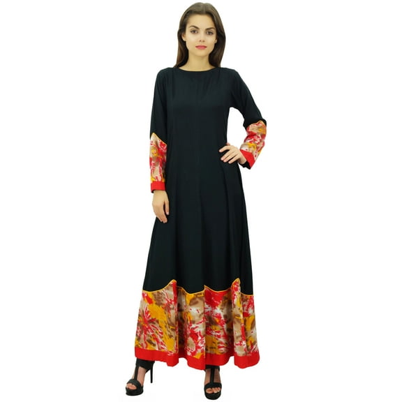 Phagun Womens Designer Anarkali Kurti Dress Ethnic Black Casual Flared Kurta-4