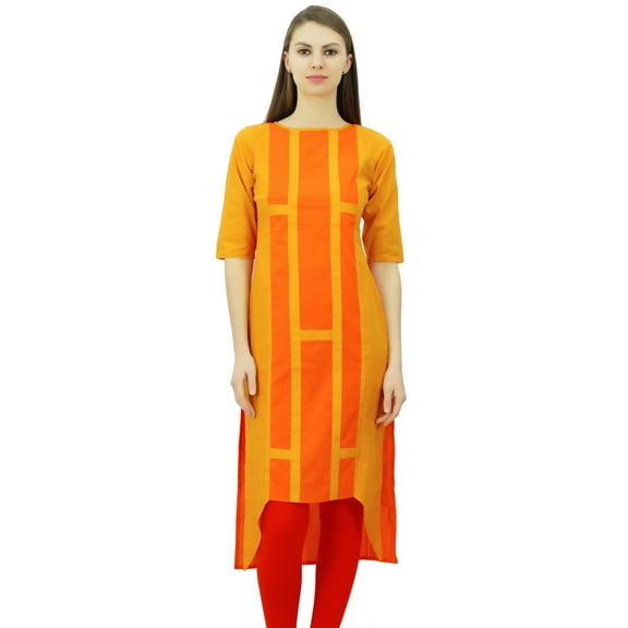 Phagun Womens Indian Cotton Designer Tunic Top Asymmetrical Hem Kurti Casual Wear Kurta
