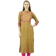 thumbnail image 1 of Phagun Womens Rayon Straight Tunic Kurta Open Front Kurti Mandarin Collar Indian Top, 1 of 9
