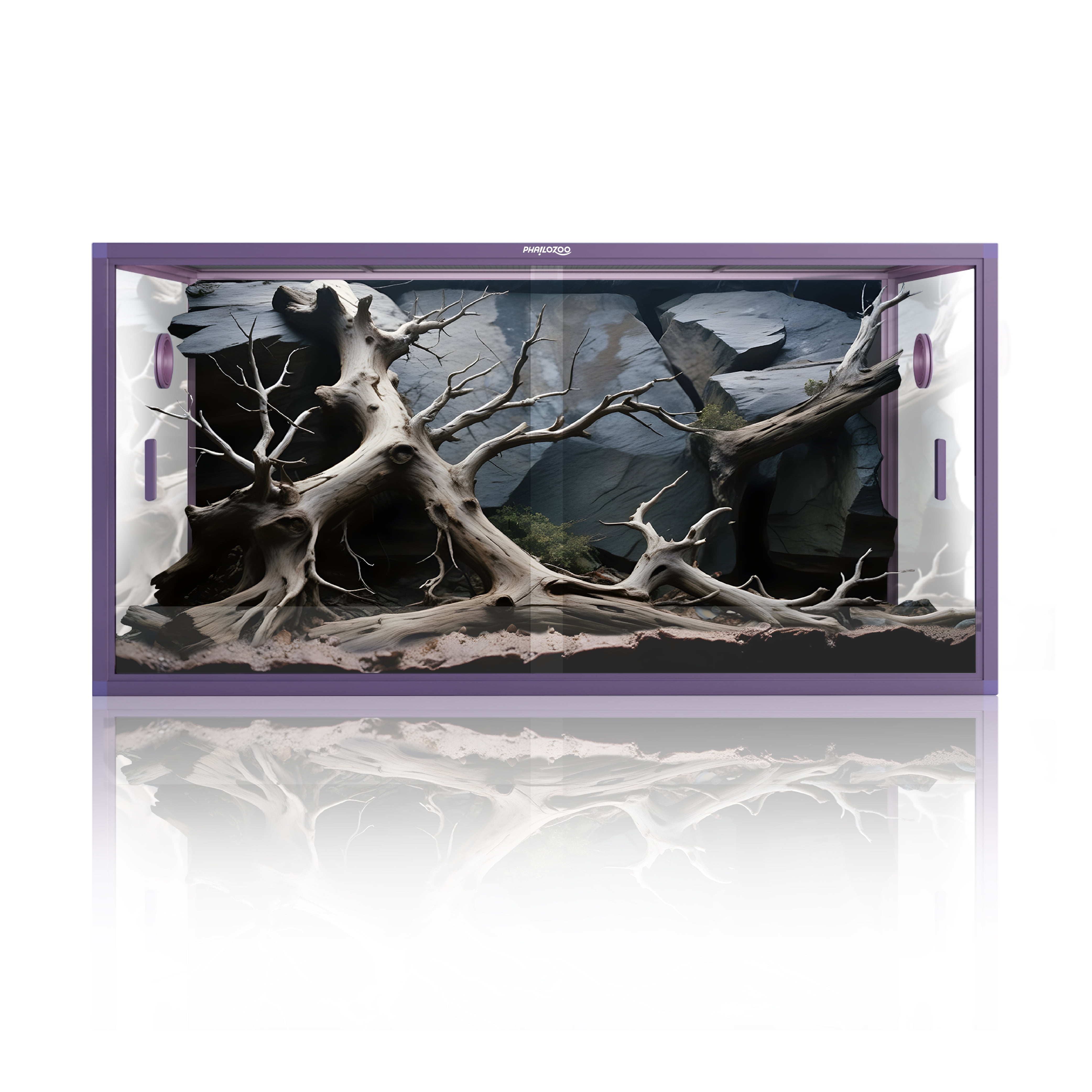 Phailozoo 120-Gallon Front Opening Terrarium for Pets with Bioactive Substrate and Ventilation