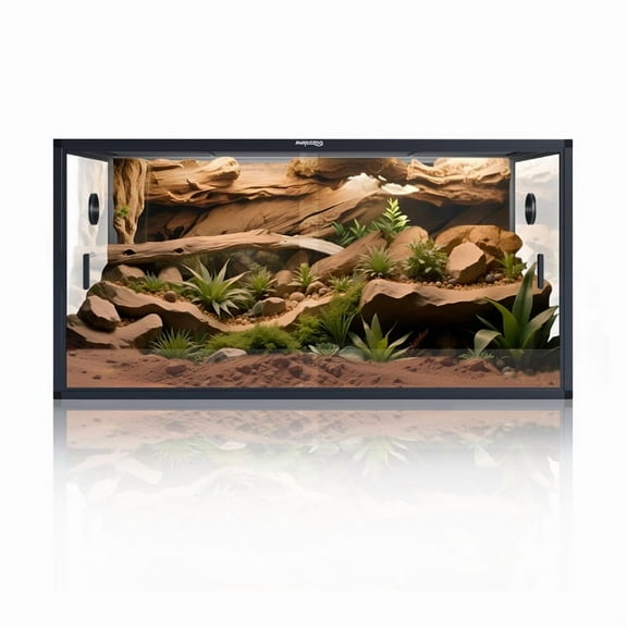 Phailozoo 4x2x2 Reptile Terrarium Enclosure with Ventilation, Stackable, Black