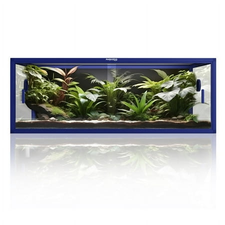 Phailozoo 85 Gallon Reptile Tank, Front Opening Reptile Enclosure, 48''x24''x18'', Dart Blue