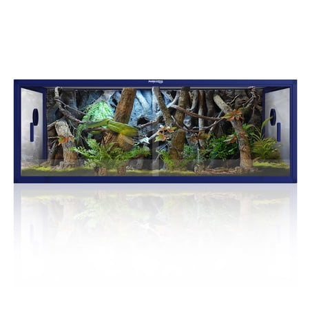 Phailozoo 85 Gallon Medium Reptile Tank, 48x24x18 Terrarium Enclosure for Bearded Dragons, Blue