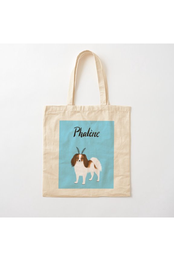 Phalène (Blue Canvas Tote Bags, Reusable Shopping Bag