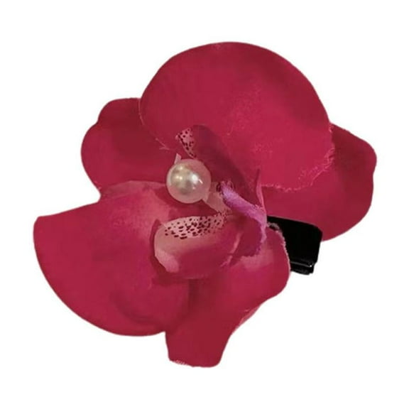 Phalaenopsis Orchid Artificial Flower Hair Clip,Handmade Chinese Orchid Flower Hair Clips,Artificial Silk Orchid Flower Hair Clips for Women Girl I1S1