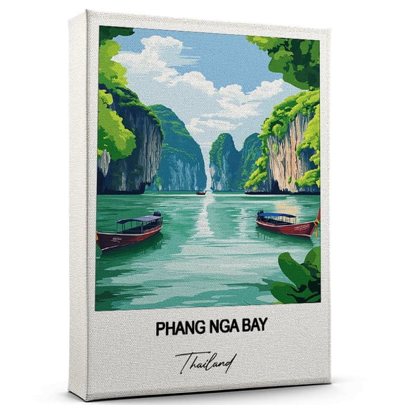 Phang Nga Bay Travel Poster Canvas Thailand Canvas Unique Gift Idea for Home, Office, or Living Space
