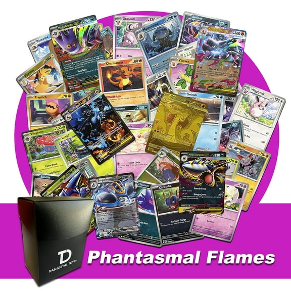 Phantasmal Flames TCG Pokemon Compatible Random Assortment Bundle || Guaranteed Ultra Rare + 30 Random Cards Deck Box