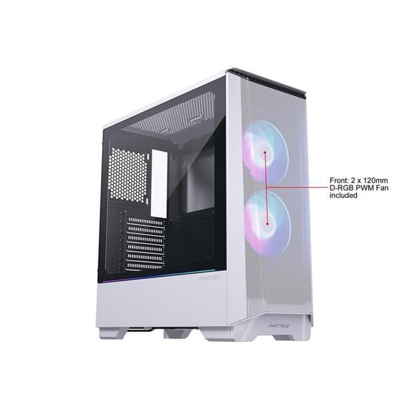 Phanteks Eclipse P360A - Mid tower - extended ATX - windowed side panel (tempered glass) - white - USB/Audio