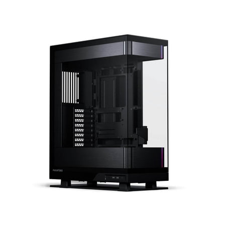 Phanteks Evolv X2, Mid-Tower Gaming Chassis, Vertical Cooling System, See-through Tempered Glass Chassis, Brushed Aluminum interior panel with Integrated D-RGB Lighting, Brushed Black