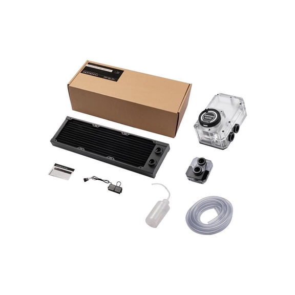 Phanteks Glacier EZ-Fit 360 SOFT-KIT, Complete DIY Water-Cooling Kit, CPU-Block, Reservoir, 360x30mm Radiator, Soft Tube, RGB, Integrated 16mm EZ-Fittings included, Black