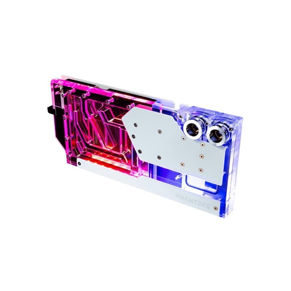 Phanteks Glacier EZ-Fit G40 ASUS GPU Block for ASUS ROG STRIX / TUF gaming RTX 4090, Full Cover Nickel-Plated copper block, Cast Acrylic, Aluminum Cover plates, Digital-RGB, Matte White
