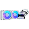 thumbnail image 1 of Phanteks Glacier One 240MPH D-RGB AIO Liquid CPU Cooler, Infinity Mirror Pump Cap Design, 2x Silent 120mm MP PWM Fans, 2x D-RGB Halos Fan Frames, White LGA 1700 Compatible, 1 of 7