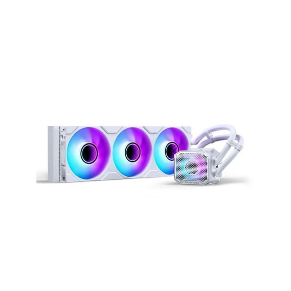 Phanteks Glacier One 360M25 G2 AIO Liquid CPU Cooler, White, RGB Pump Cap Design, 3x Performance 120mm M25 G2 PWM RGB Fans, for Intel LGA 1700, 1851, 1200, 115x and AMD AM4/AM5 sockets, White