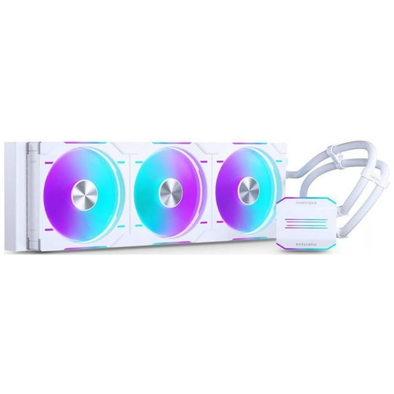 Phanteks Glacier One 420D30 Premium D/A-RGB AIO Liquid CPU Cooler, D/A-RGB Pump Cap Design, 3x D30 140mm PWM D-RGB Fans, Supports Intel LGA 1851/1700, AMD AM5/AM4, White