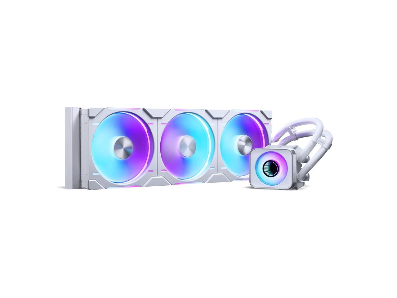 Phanteks Glacier One 420D30 X2 AIO Liquid CPU Cooler, Evolv X2 Aluminum Cap Design, 3x Performance D30-140 D-RGB Fans, for Intel LGA 1851, 1700, 1200, 115x and AMD AM4/AM5 sockets, White
