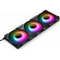 thumbnail image 1 of Phanteks M25-120 Gen2 Reversed Blade Triple Pack, 3x 120mm ARGB High Performance Cooling Fans, Daisy-chain Unified Fan Frame, Infinity Mirror hub, single cable connection, Black, 1 of 7