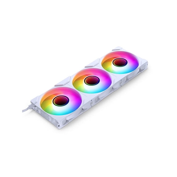 Phanteks M25-120 Gen2 Triple Pack, 3x 120mm ARGB High Performance Cooling Fans, Daisy-chain Unified Fan Frame, Infinity Mirror hub, single cable connection, White