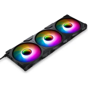 Phanteks M25-140 Gen2 Reversed Blade Triple Pack, 3x 140mm ARGB High Performance Cooling Fans, Daisy-chain Unified Fan Frame, Infinity Mirror hub, single cable connection, Black