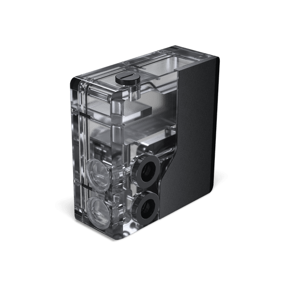 Phanteks Glacier EZ-Fit 120RES-DDC Body, Compact Reservoir for DDC Pump, Integrated EZ-Fit 16mm Fittings, Pump not included, D-RGB, Black