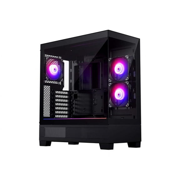 Phanteks XT View, Mid-Tower Gaming Chassis, Tempered Glass Front and Side Window, USB-C 3.2 Gen2, 3x M25-120 D-RGB fans included, Black