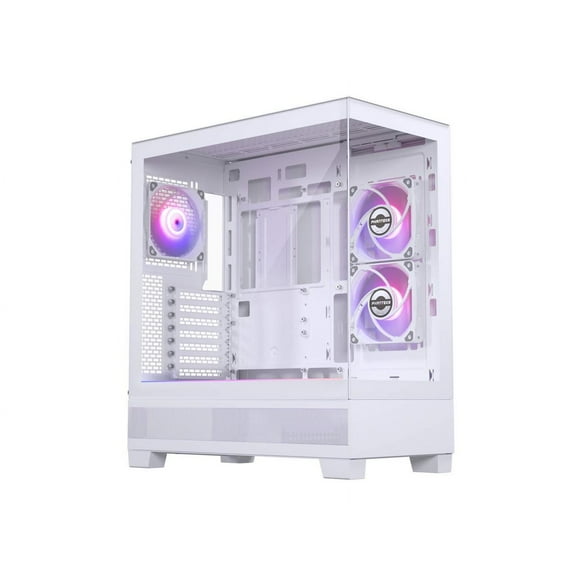 Phanteks XT View, Mid-Tower Gaming Chassis, Tempered Glass Front and Side Window, USB-C 3.2 Gen2, 3x M25-120 D-RGB fans included, White