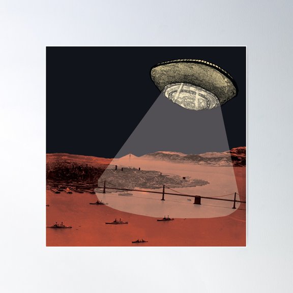 Phantom Airship Poster Wall Art, Modern Wall Decor For Living Room Bedroom, 30x30 UNFRAMED