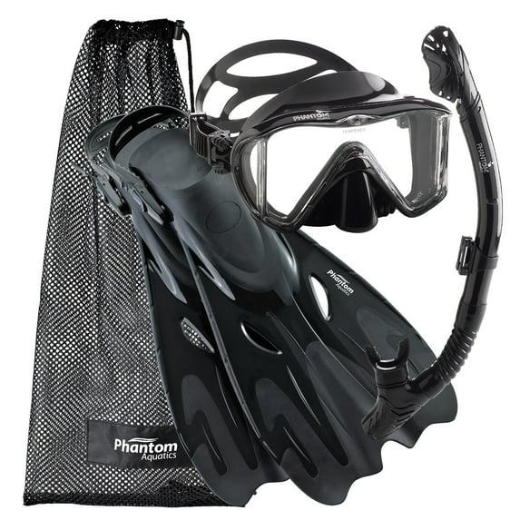 Phantom Aquatics Legendary Mask Fin Snorkel Set with Mesh Bag