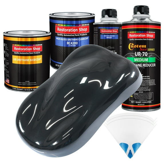 Phantom Black Pearl Quart URETHANE BASECOAT CLEARCOAT Car Auto Body Paint Kit