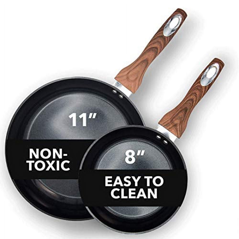 Phantom Chef 10-in Non-Stick Aluminum Cooking Pan with Wood Handle -  Induction Compatible in the Cooking Pans & Skillets department at
