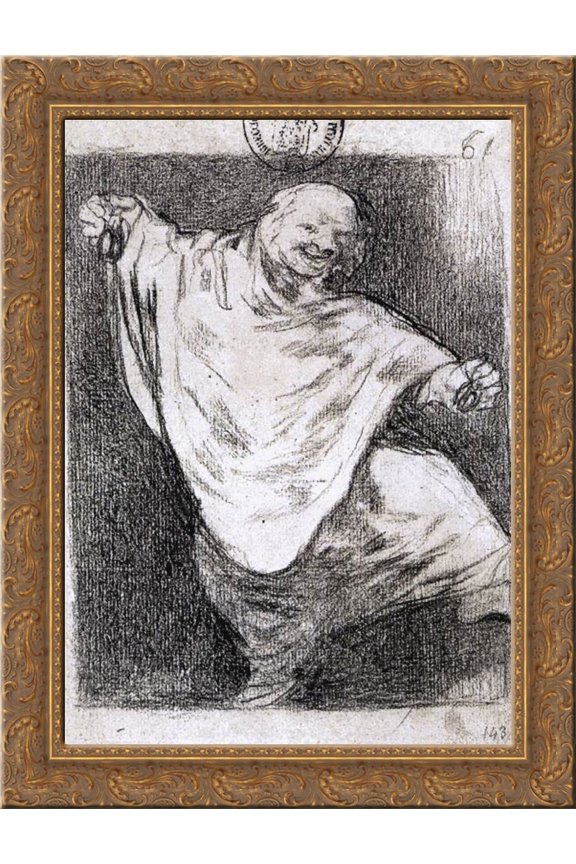Phantom Dancing with Castanets 24x18 Gold Ornate Wood Framed Canvas Art by Francisco Goya